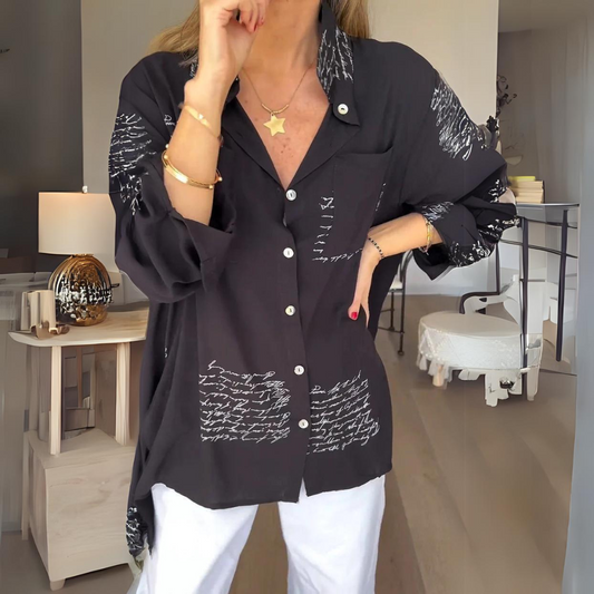 Callista™ – Artistic Handwritten Shirt for Effortless Style