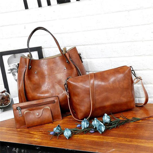 Kendara™ – 4-Piece Vintage Bag Set for Stylish Versatility