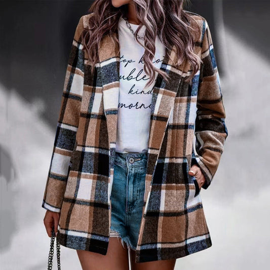 Maisie™ – Vintage Plaid Blazer for Effortless Retro Style