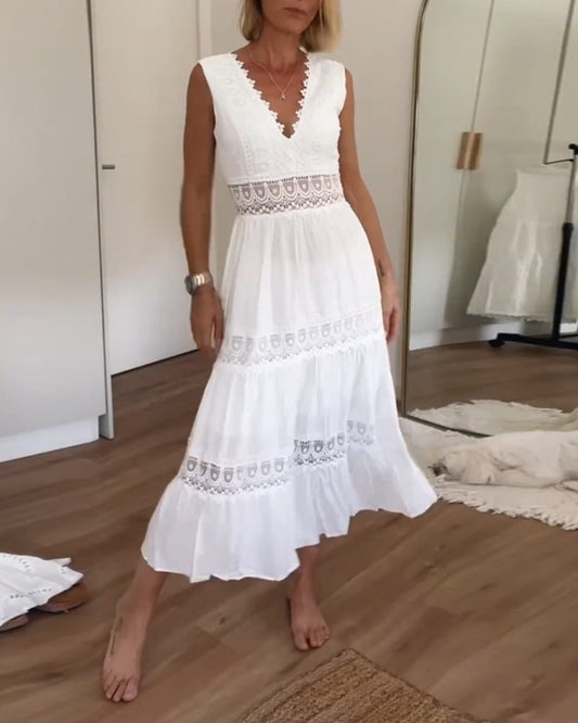 Kim™ – Lace V-Neck Dress for Elegant Days