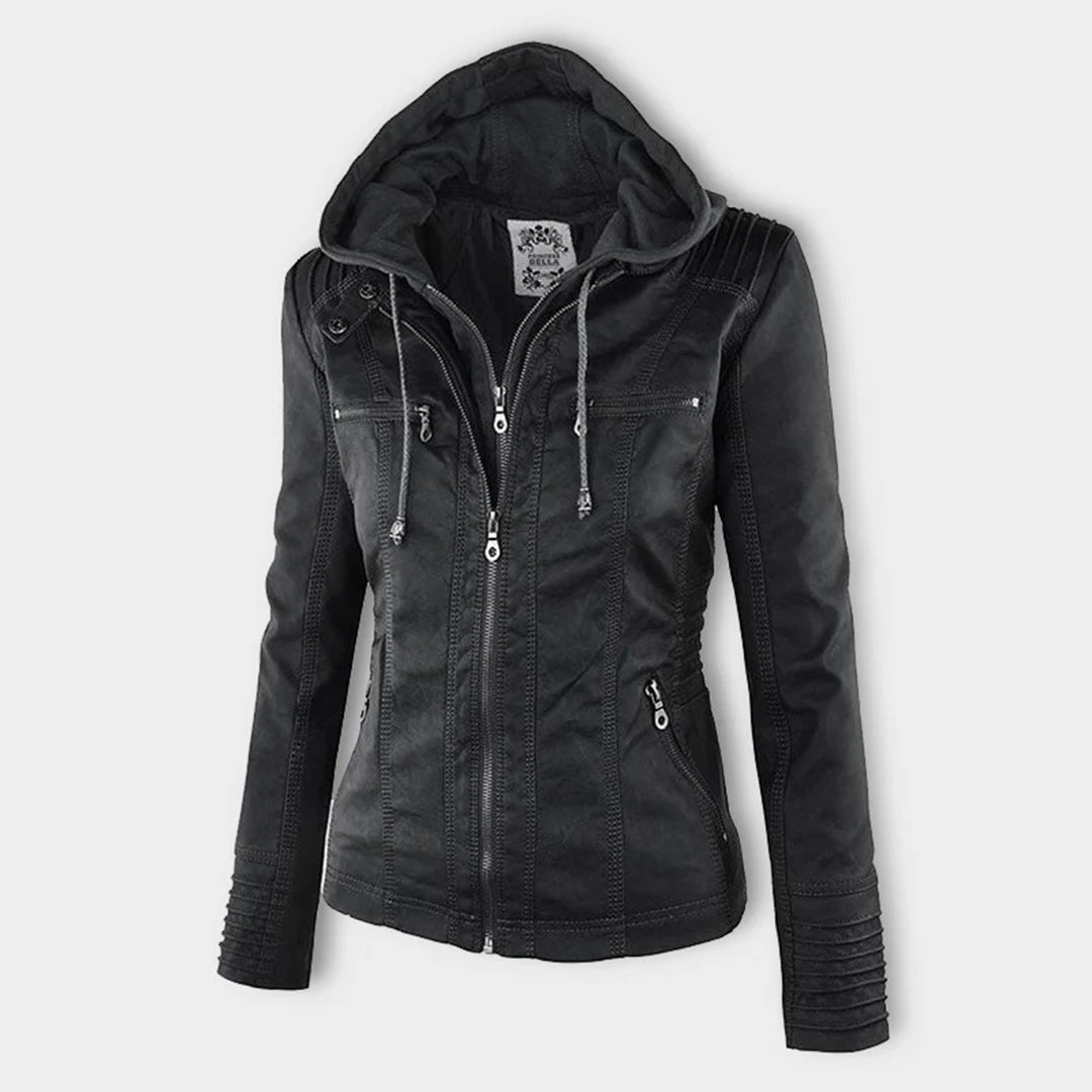 Olivia™ | Waterproof Women's Leather Jacket with Hood Merlbourne Gallery