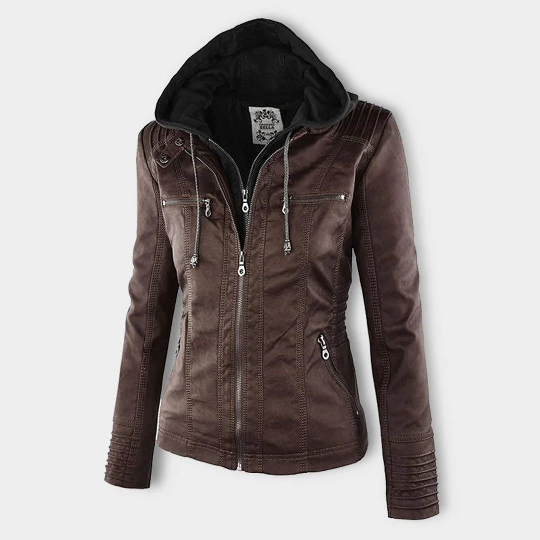 Olivia™ | Waterproof Women's Leather Jacket with Hood Merlbourne Gallery