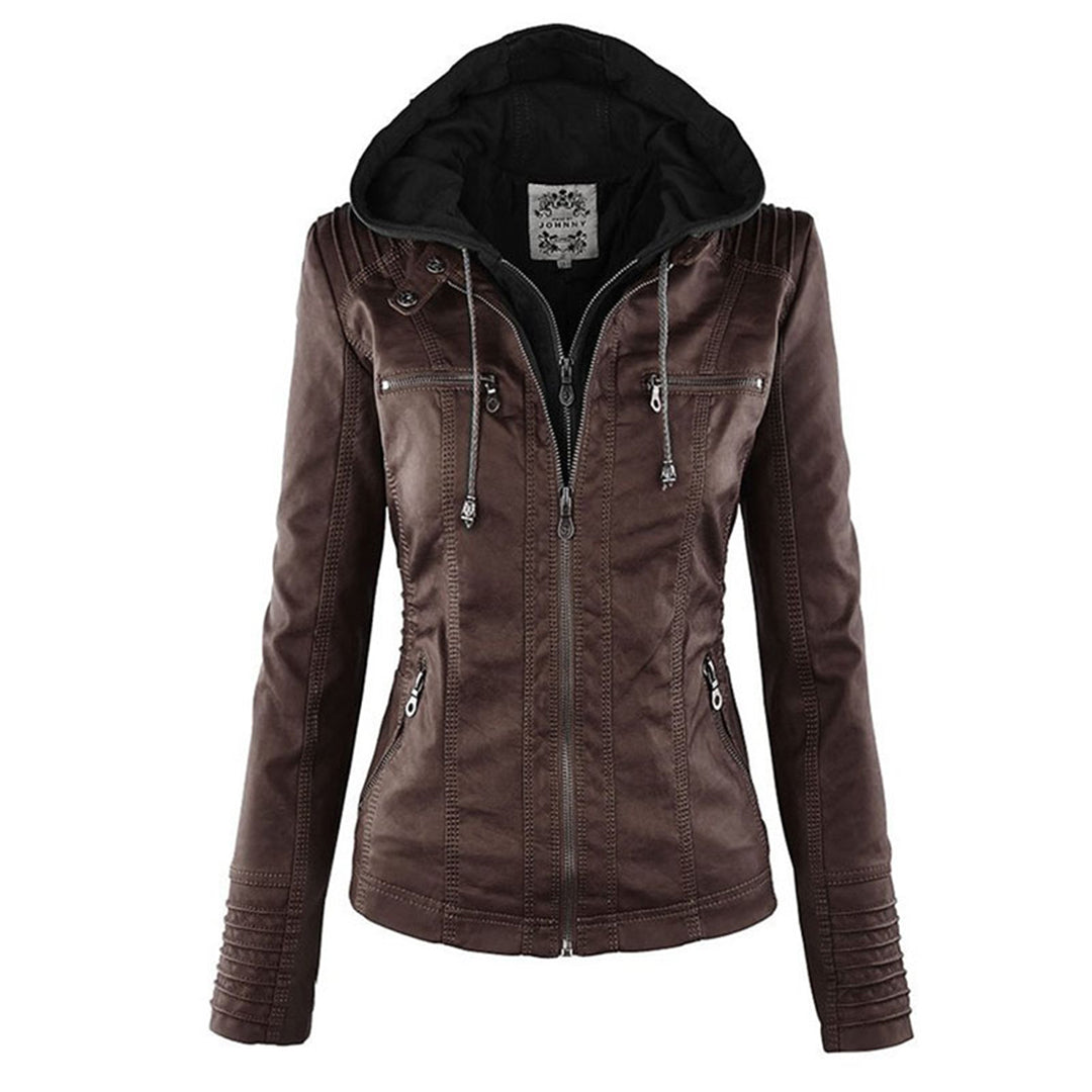 Olivia™ | Waterproof Women's Leather Jacket with Hood Merlbourne Gallery