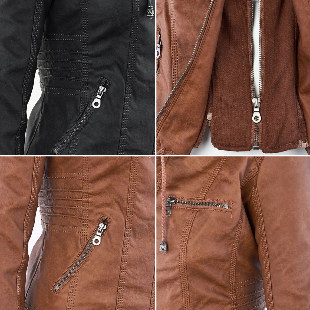 Olivia™ | Waterproof Women's Leather Jacket with Hood Merlbourne Gallery