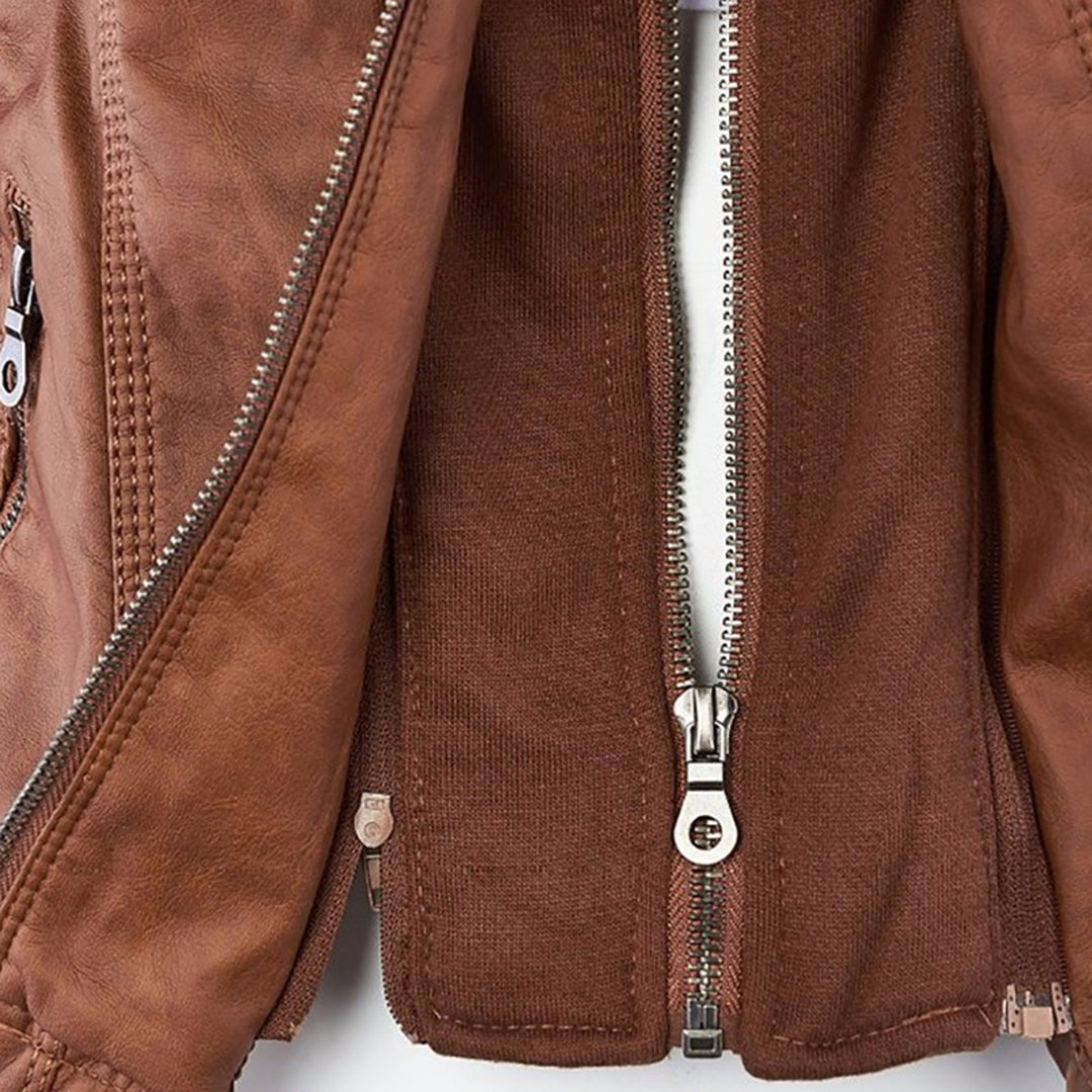 Olivia™ | Waterproof Women's Leather Jacket with Hood Merlbourne Gallery