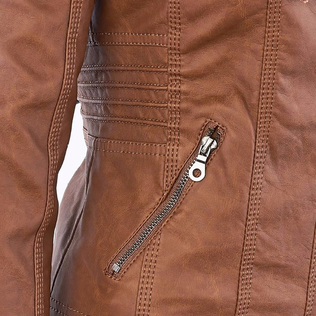 Olivia™ | Waterproof Women's Leather Jacket with Hood Merlbourne Gallery