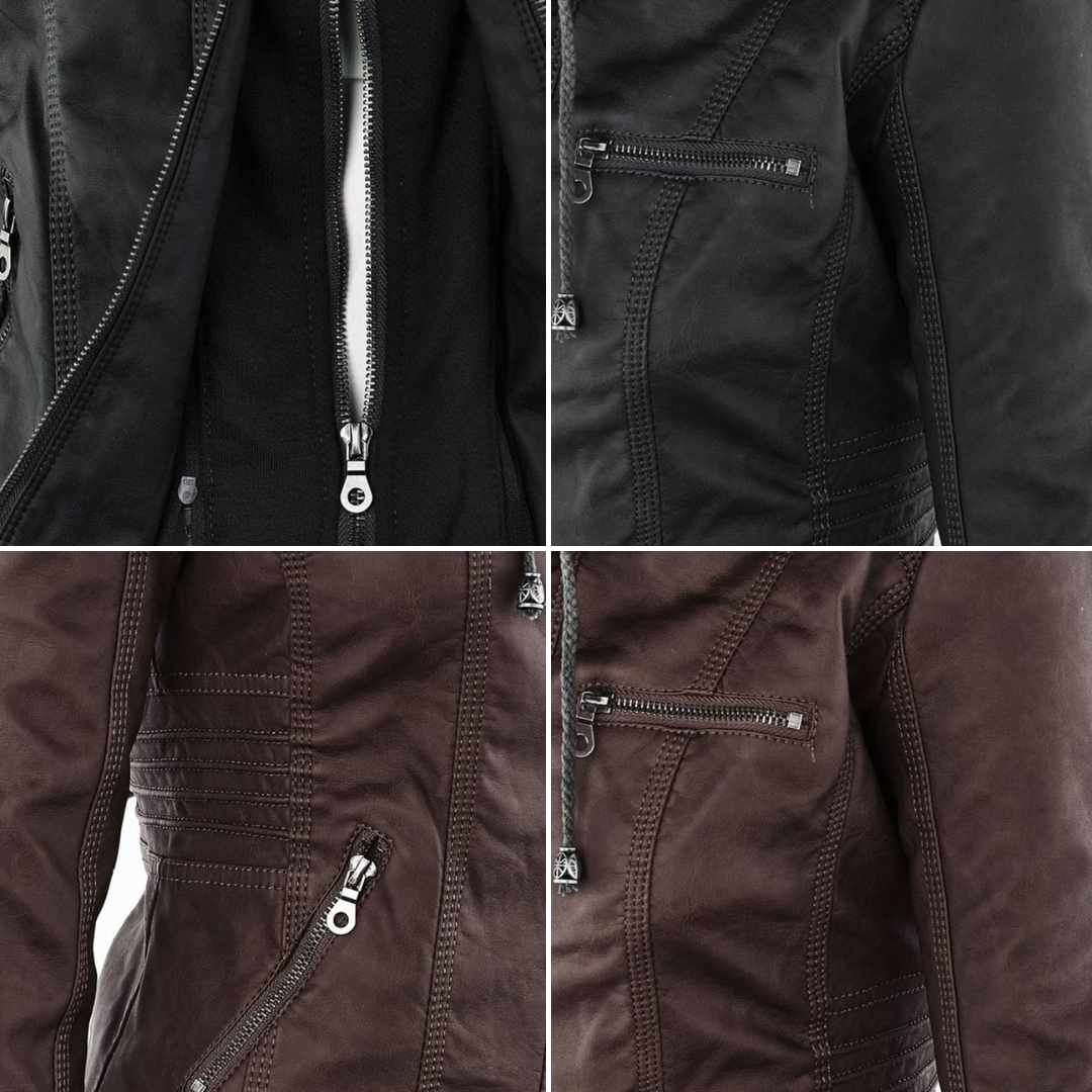 Olivia™ | Waterproof Women's Leather Jacket with Hood Merlbourne Gallery