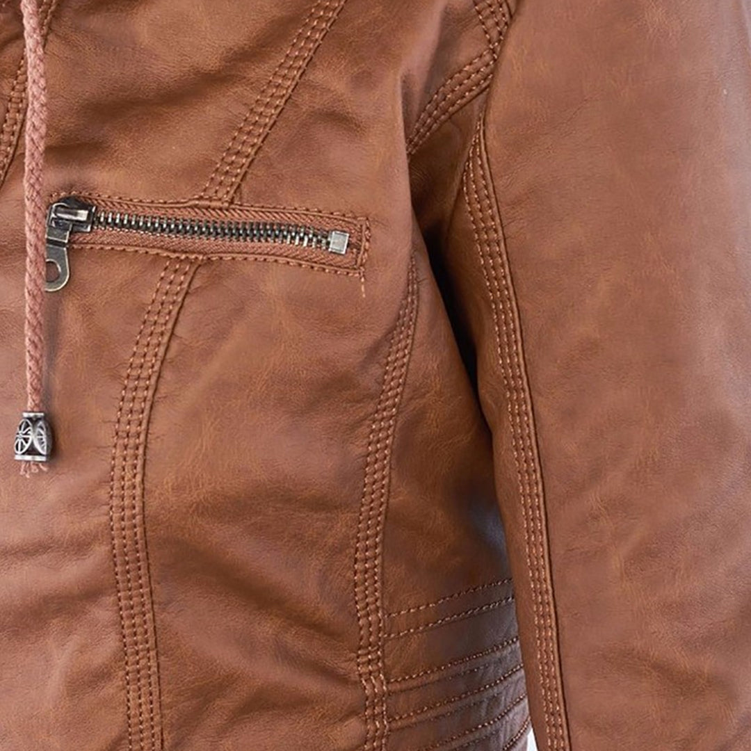 Olivia™ | Waterproof Women's Leather Jacket with Hood Merlbourne Gallery