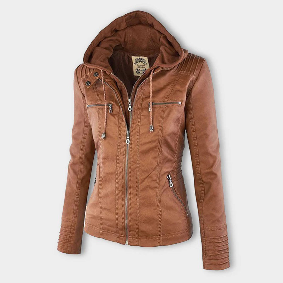 Olivia™ | Waterproof Women's Leather Jacket with Hood Merlbourne Gallery