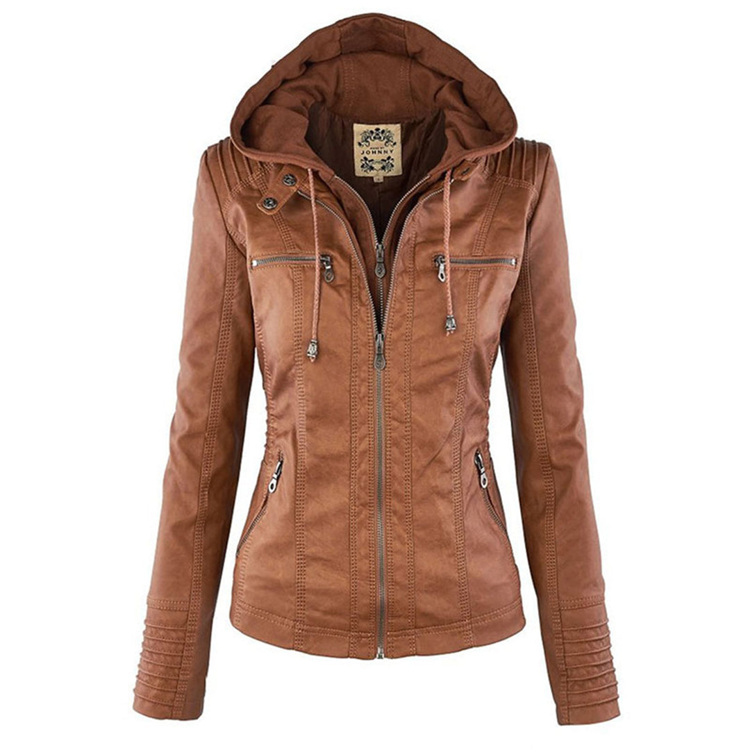 Olivia™ | Waterproof Women's Leather Jacket with Hood Merlbourne Gallery