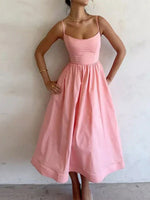 Kaia™ – Scoop Neck Midi Dress for Elegant Simplicity