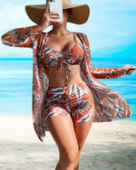 Avery™ - High-Waist Bikini Set with Cover-Up Merlbourne Gallery