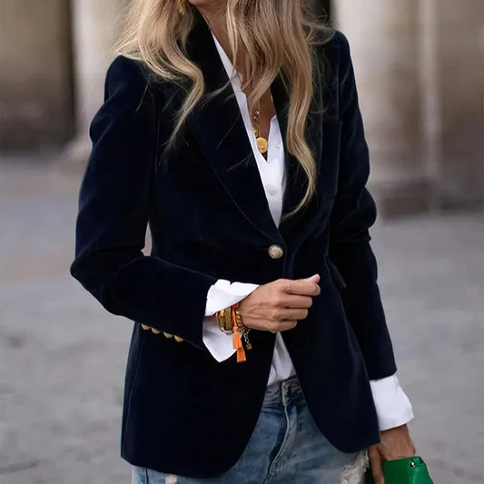 Clara™ – Velvet Blazer for Timeless Sophistication