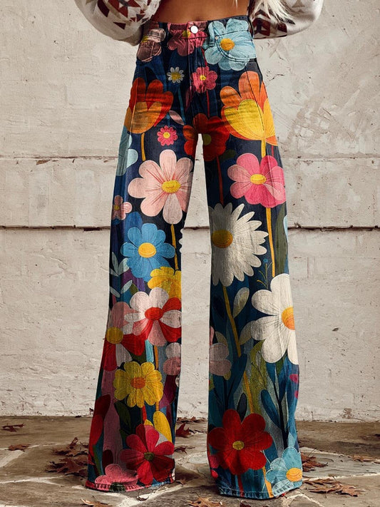 Floia™ – Retro Bloom Flare Pants